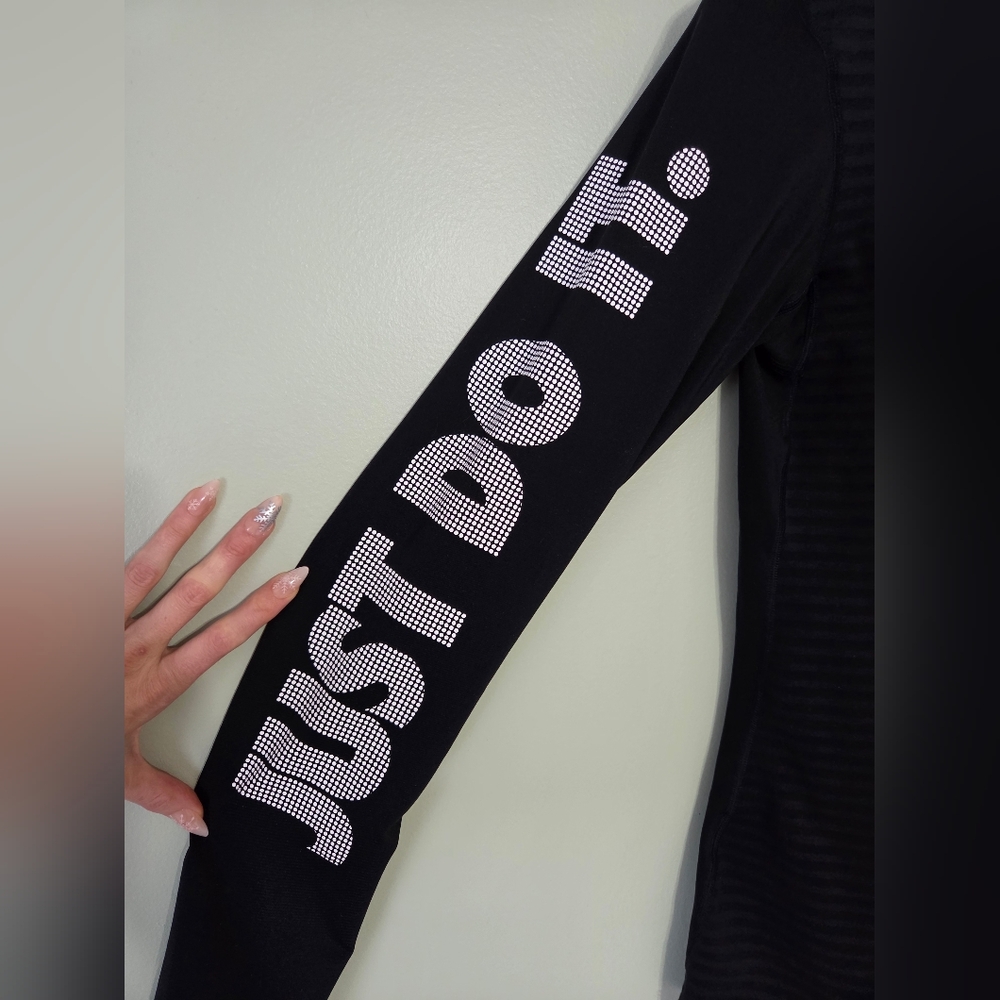 Women Dri Fit Pro Warm Just Do It 1/4 Zip Training Top Black Large